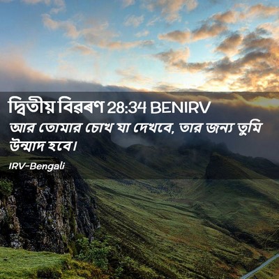 Picture 02 - দ্বিতীয় বিৱৰণ 28:34 BENIRV - আর তোমার চোখ যা - Bible Verse Picture