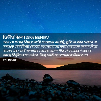 Picture 02 - দ্বিতীয় বিৱৰণ 28:68 BENIRV - আর যে পথের বিষয়ে - Bible Verse Picture