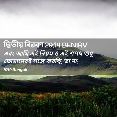Picture 02 - দ্বিতীয় বিৱৰণ 29:14 BENIRV - এবং আমি এই নিয়ম ও - Bible Verse Picture