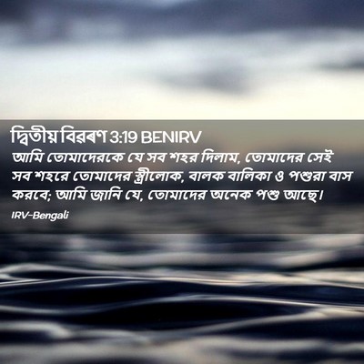 Picture 02 - দ্বিতীয় বিৱৰণ 3:19 BENIRV - আমি তোমাদেরকে যে - Bible Verse Picture