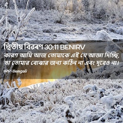Picture 02 - দ্বিতীয় বিৱৰণ 30:11 BENIRV - কারণ আমি আজ তোমাকে - Bible Verse Picture