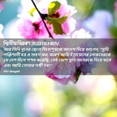 Picture 02 - দ্বিতীয় বিৱৰণ 31:23 BENIRV - আর তিনি নূনের ছেলে - Bible Verse Picture