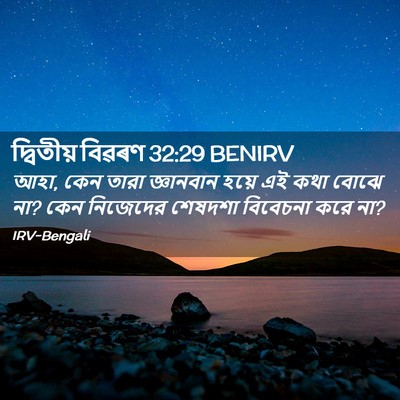Picture 02 - দ্বিতীয় বিৱৰণ 32:29 BENIRV - আহা, কেন তারা - Bible Verse Picture