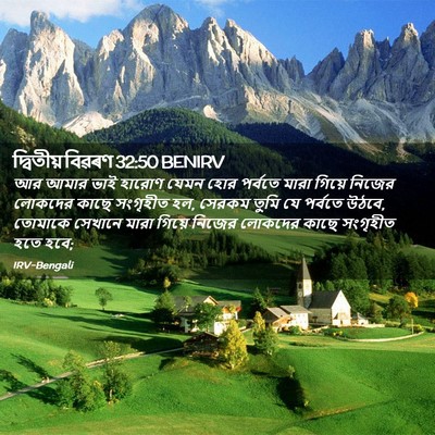 Picture 02 - দ্বিতীয় বিৱৰণ 32:50 BENIRV - আর আমার ভাই হারোণ - Bible Verse Picture