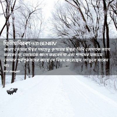Picture 02 - দ্বিতীয় বিৱৰণ 4:31 BENIRV - কারণ তোমার ঈশ্বর - Bible Verse Picture