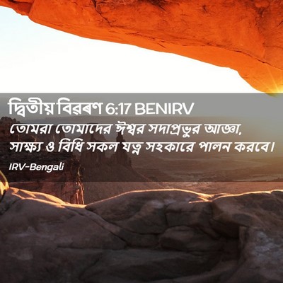 Picture 02 - দ্বিতীয় বিৱৰণ 6:17 BENIRV - তোমরা তোমাদের - Bible Verse Picture