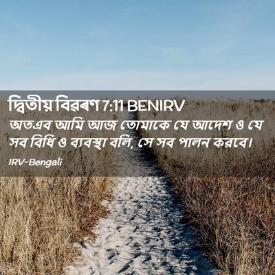 Picture 02 - দ্বিতীয় বিৱৰণ 7:11 BENIRV - অতএব আমি আজ তোমাকে - Bible Verse Picture