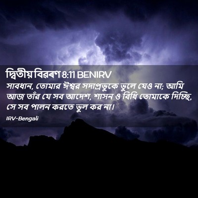 Picture 02 - দ্বিতীয় বিৱৰণ 8:11 BENIRV - সাবধান, তোমার - Bible Verse Picture