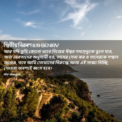 Picture 02 - দ্বিতীয় বিৱৰণ 8:19 BENIRV - আর যদি তুমি কোনো - Bible Verse Picture