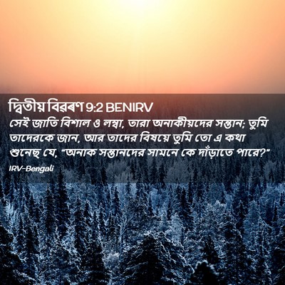 Picture 02 - দ্বিতীয় বিৱৰণ 9:2 BENIRV - সেই জাতি বিশাল ও - Bible Verse Picture