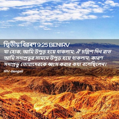 Picture 02 - দ্বিতীয় বিৱৰণ 9:25 BENIRV - যা হোক, আমি উপুড় - Bible Verse Picture