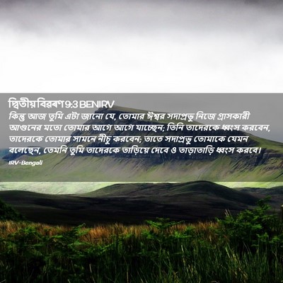 Picture 02 - দ্বিতীয় বিৱৰণ 9:3 BENIRV - কিন্তু আজ তুমি এটা - Bible Verse Picture