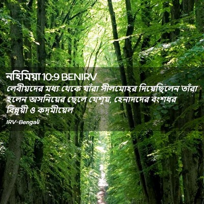 Picture 02 - নহিমিয়া 10:9 BENIRV - লেবীয়দের মধ্য - Bible Verse Picture