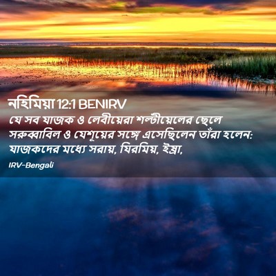 Picture 02 - নহিমিয়া 12:1 BENIRV - যে সব যাজক ও - Bible Verse Picture