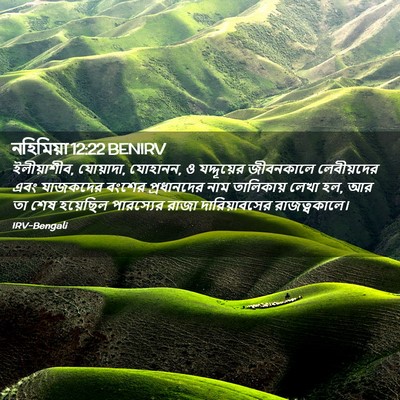 Picture 02 - নহিমিয়া 12:22 BENIRV - ইলীয়াশীব, - Bible Verse Picture