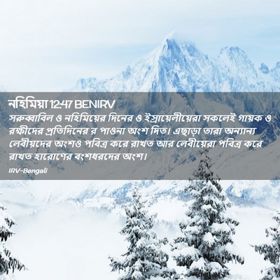 Picture 02 - নহিমিয়া 12:47 BENIRV - সরুব্বাবিল ও - Bible Verse Picture