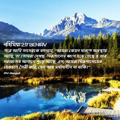 Picture 02 - নহিমিয়া 2:17 BENIRV - পরে আমি তাদেরকে - Bible Verse Picture