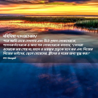 Picture 02 - নহিমিয়া 4:14 BENIRV - পরে আমি চেয়ে - Bible Verse Picture