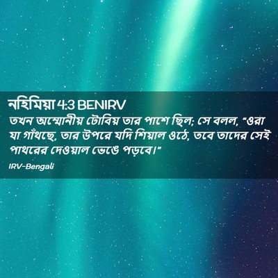 Picture 02 - নহিমিয়া 4:3 BENIRV - তখন অম্মোনীয় - Bible Verse Picture