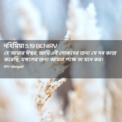 Picture 02 - নহিমিয়া 5:19 BENIRV - হে আমার ঈশ্বর, আমি - Bible Verse Picture