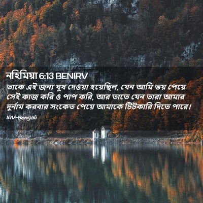 Picture 02 - নহিমিয়া 6:13 BENIRV - তাকে এই জন্য ঘুষ - Bible Verse Picture