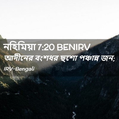 Picture 02 - নহিমিয়া 7:20 BENIRV - আদীনের বংশধর ছশো - Bible Verse Picture