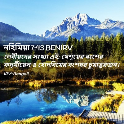 Picture 02 - নহিমিয়া 7:43 BENIRV - লেবীয়দের সংখ্যা - Bible Verse Picture