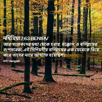 Picture 02 - নহিমিয়া 7:63 BENIRV - আর যাজকদের মধ্য - Bible Verse Picture