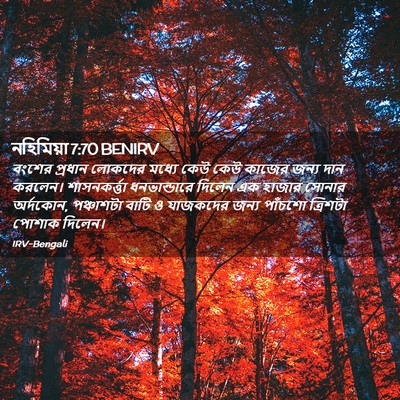 Picture 02 - নহিমিয়া 7:70 BENIRV - বংশের প্রধান - Bible Verse Picture