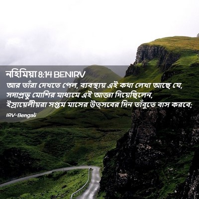 Picture 02 - নহিমিয়া 8:14 BENIRV - আর তাঁরা দেখতে পেল, - Bible Verse Picture