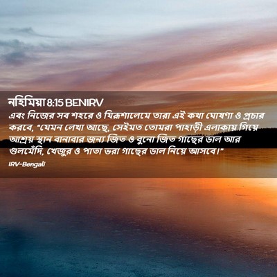 Picture 02 - নহিমিয়া 8:15 BENIRV - এবং নিজের সব শহরে ও - Bible Verse Picture