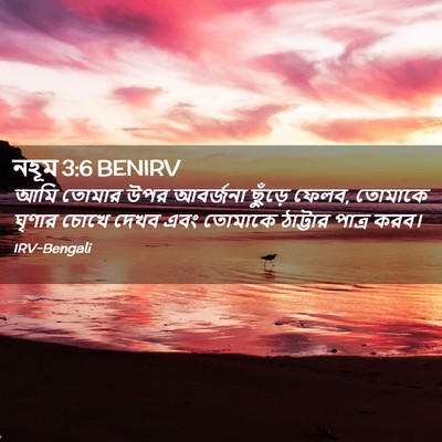 Picture 02 - নহূম 3:6 BENIRV - আমি তোমার উপর - Bible Verse Picture