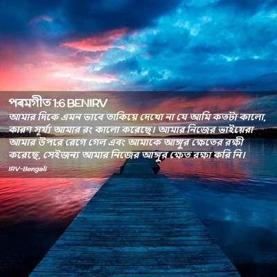 Picture 02 - পৰমগীত 1:6 BENIRV - আমার দিকে এমন ভাবে - Bible Verse Picture