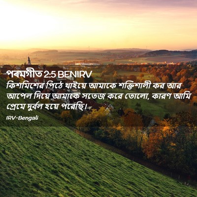 Picture 02 - পৰমগীত 2:5 BENIRV - কিশমিশের পিঠে - Bible Verse Picture