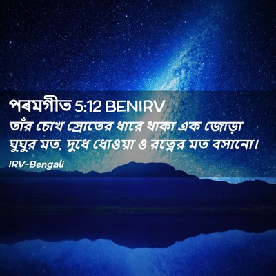 Picture 02 - পৰমগীত 5:12 BENIRV - তাঁর চোখ স্রোতের - Bible Verse Picture
