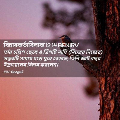 Picture 02 - বিচাৰকর্তাবিলাক 12:14 BENIRV - তাঁর চল্লিশ ছেলে ও - Bible Verse Picture