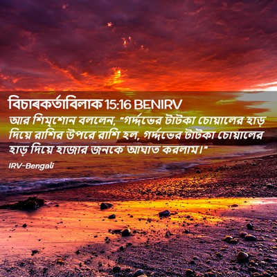 Picture 02 - বিচাৰকর্তাবিলাক 15:16 BENIRV - আর শিম্‌শোন বললেন, - Bible Verse Picture