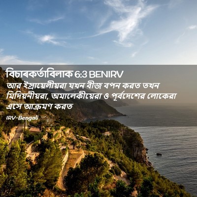 Picture 02 - বিচাৰকর্তাবিলাক 6:3 BENIRV - আর ইস্রায়েলীয়রা - Bible Verse Picture