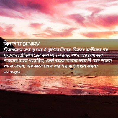 Picture 02 - বিলাপ 1:7 BENIRV - যিরূশালেম তার - Bible Verse Picture