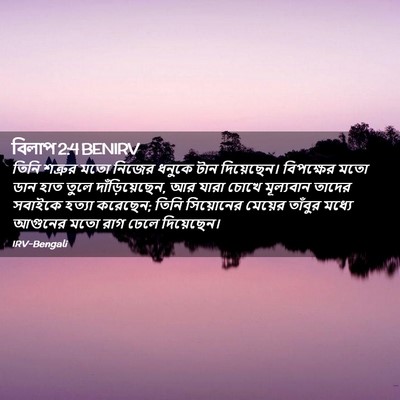 Picture 02 - বিলাপ 2:4 BENIRV - তিনি শত্রুর মতো - Bible Verse Picture