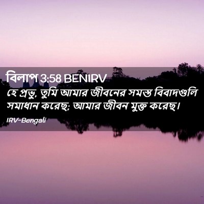 Picture 02 - বিলাপ 3:58 BENIRV - হে প্রভু, তুমি আমার - Bible Verse Picture
