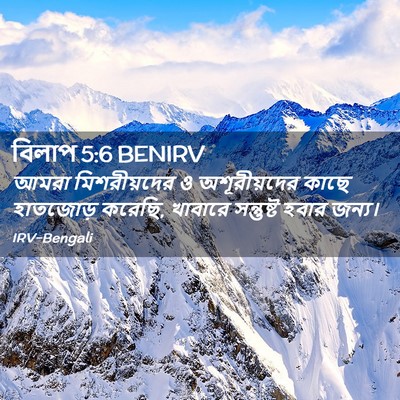 Picture 02 - বিলাপ 5:6 BENIRV - আমরা মিশরীয়দের ও - Bible Verse Picture