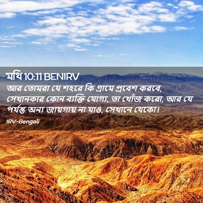 Picture 02 - মথি 10:11 BENIRV - আর তোমরা যে শহরে কি - Bible Verse Picture