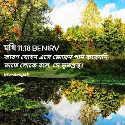 Picture 02 - মথি 11:18 BENIRV - কারণ যোহন এসে ভোজন - Bible Verse Picture