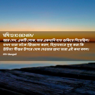 Picture 02 - মথি 12:10 BENIRV - আর দেখ, একটি লোক, - Bible Verse Picture
