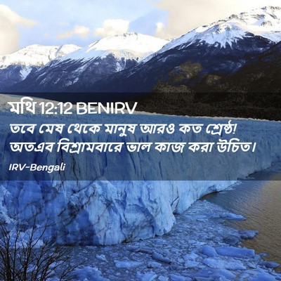 Picture 02 - মথি 12:12 BENIRV - তবে মেষ থেকে মানুষ - Bible Verse Picture