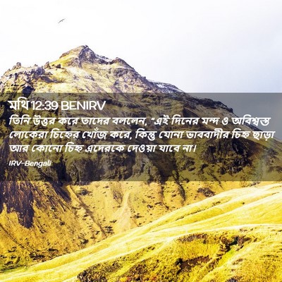 Picture 02 - মথি 12:39 BENIRV - তিনি উত্তর করে - Bible Verse Picture