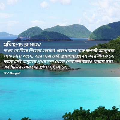 Picture 02 - মথি 12:45 BENIRV - তখন সে গিয়ে নিজের - Bible Verse Picture