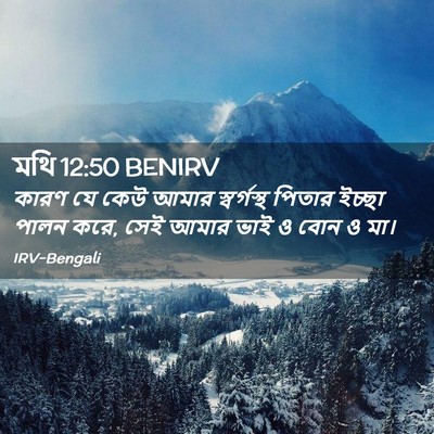 Picture 02 - মথি 12:50 BENIRV - কারণ যে কেউ আমার - Bible Verse Picture