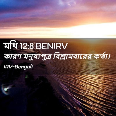 Picture 02 - মথি 12:8 BENIRV - কারণ মনুষ্যপুত্র - Bible Verse Picture